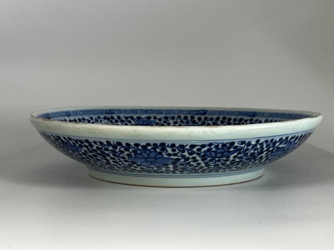 中国清時代　青花皿　直径 28.6㎝/西X-2