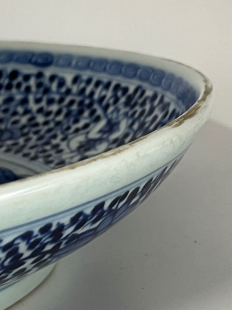 中国清時代　青花皿　直径 28.6㎝/西X-2