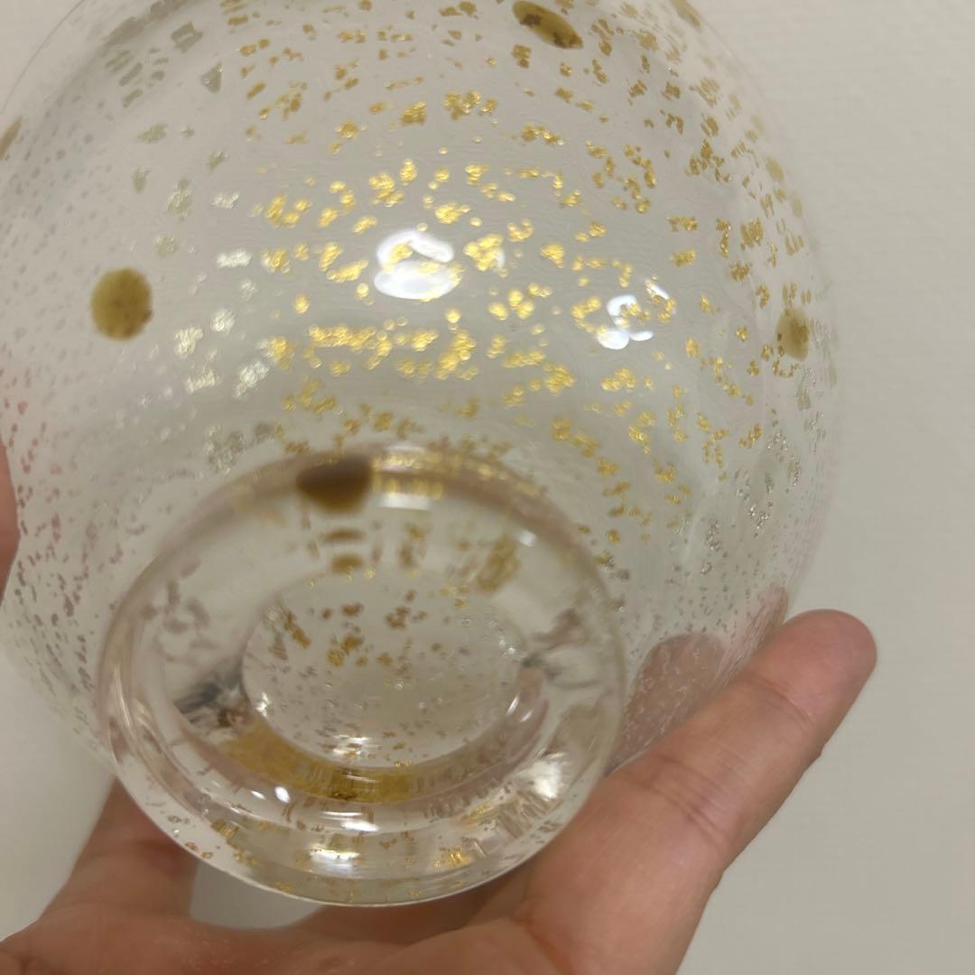 作家　ガラス作家　堀口幸子　金箔琥珀散 玻璃茶碗　茶道　抹茶椀