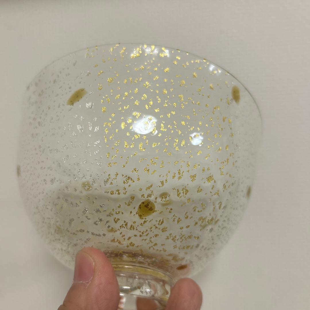 作家　ガラス作家　堀口幸子　金箔琥珀散 玻璃茶碗　茶道　抹茶椀