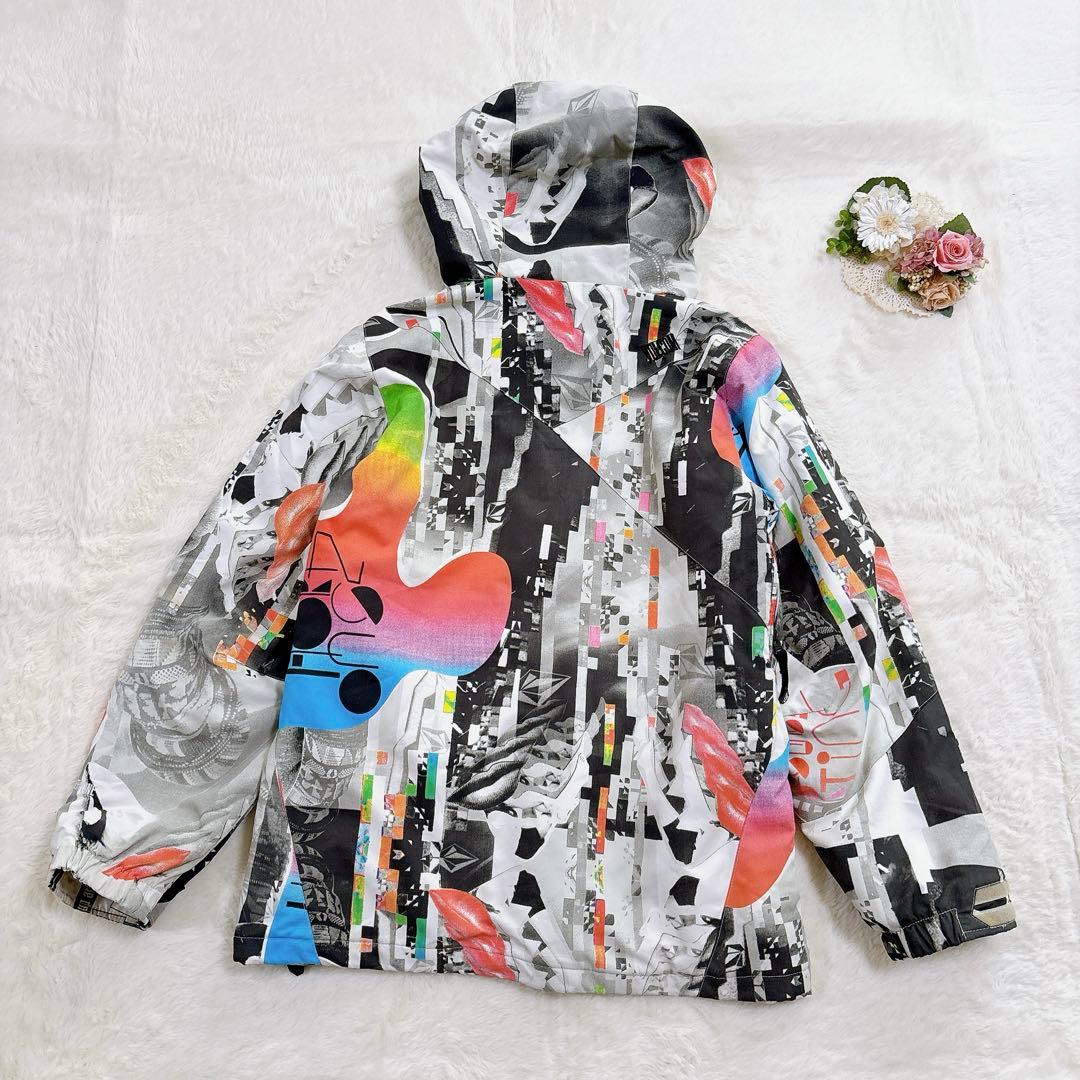 ボルコム スノーボードウェア スキー ジャケット L 総柄 派手 レディース