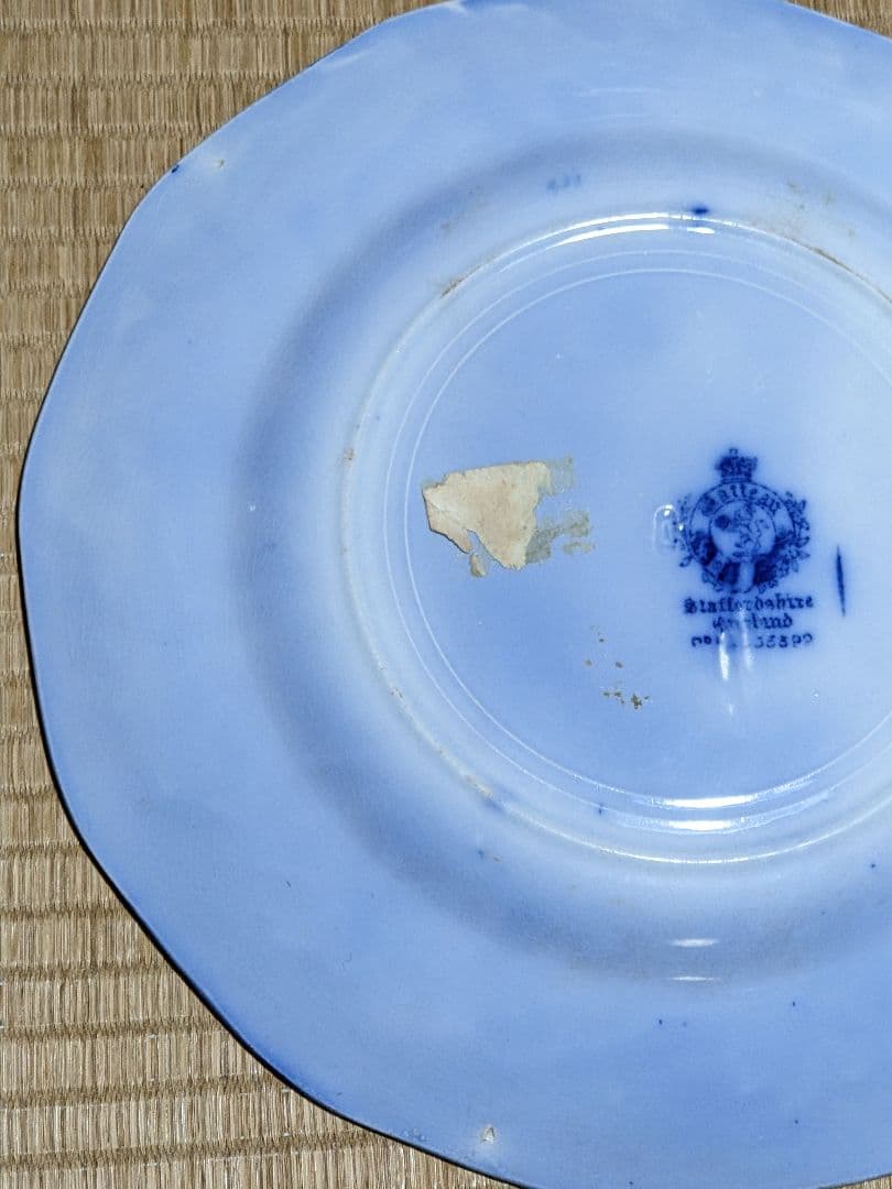 ♦英国製 スタッフォードシャー フローブルー裏印 1890年代〜1910年代頃