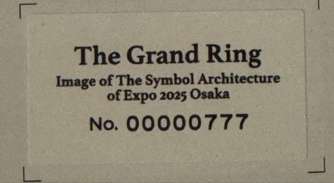 大阪関西万博　大屋根リング木製模型キット【シリアルNo.777】