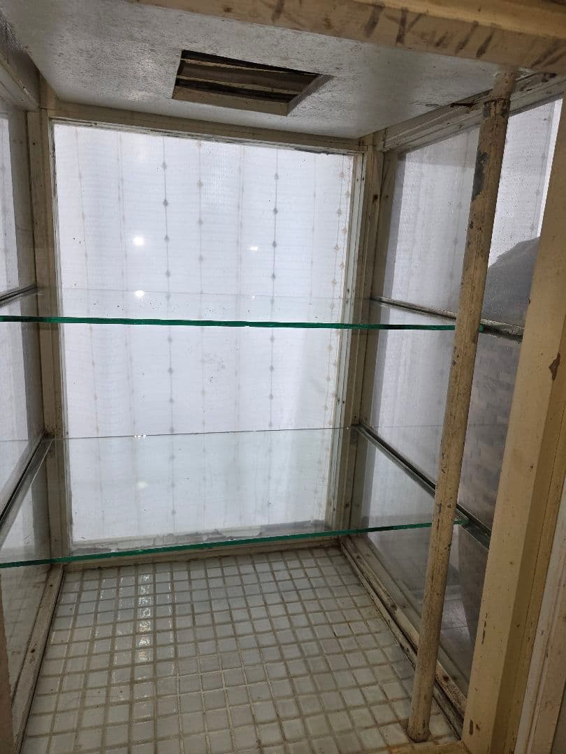 二段式ガラスケース 木製 ホワイト