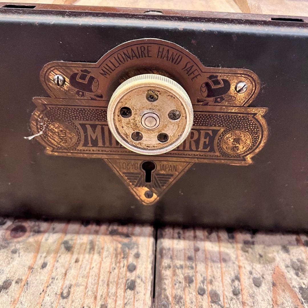 手提げ金庫 スチールキャッシュボックス レトロ ヴィンテージ アンティーク 昭和