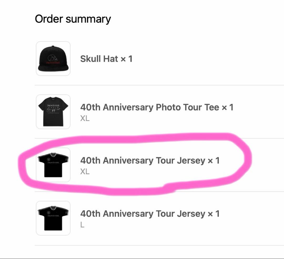 ドリームシアター 40th Anniversary Tour Jersey