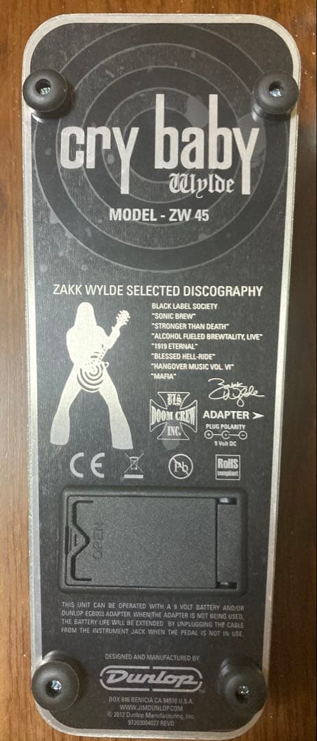 Dunlop Cry Baby Wylde ZW 45 ワウペダル