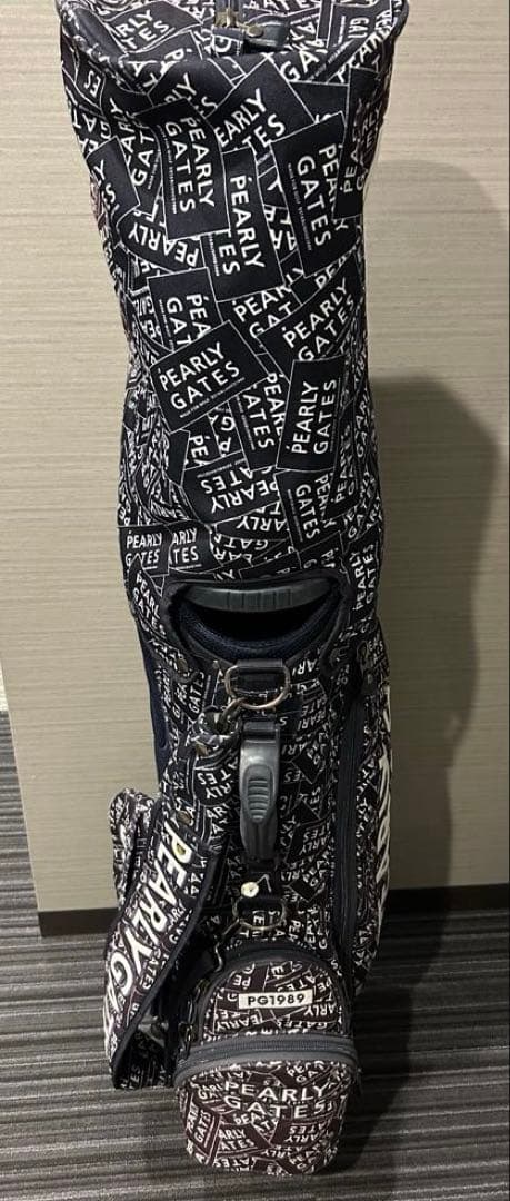 パーリーゲイツ☆自立-スタンド式キャディバッグ ☆紺×白ステッカー柄！