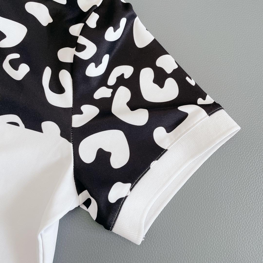 V12 ヴィトゥエルヴ ゴルフ 半袖ポロシャツ 1/M レオパード　ホワイト