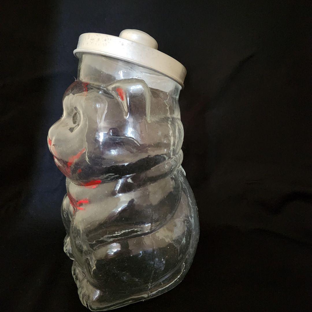 昭和レトロ 招き猫 菓子瓶 ガラス瓶 猫瓶