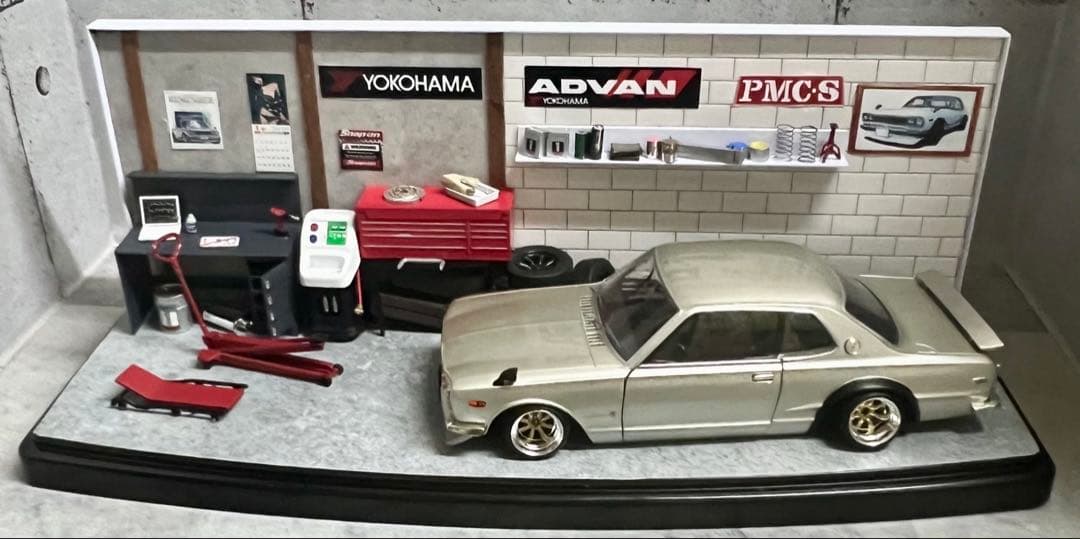 国産名車 1/24 スカイライン GT-R ガレージ ジオラマ 旧車 ミニカー