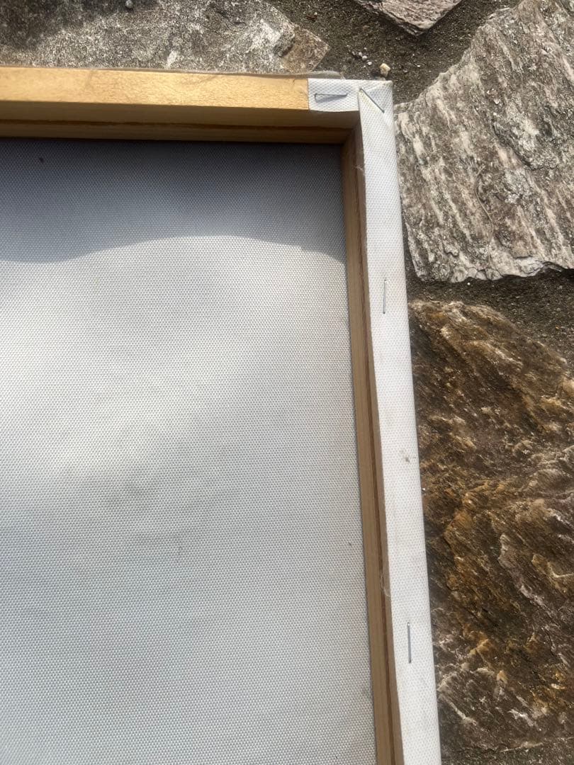 油絵　ゴッホ　《夜のプロヴァンスの田舎道（糸杉と星の見える道）》額なし　木枠のみ