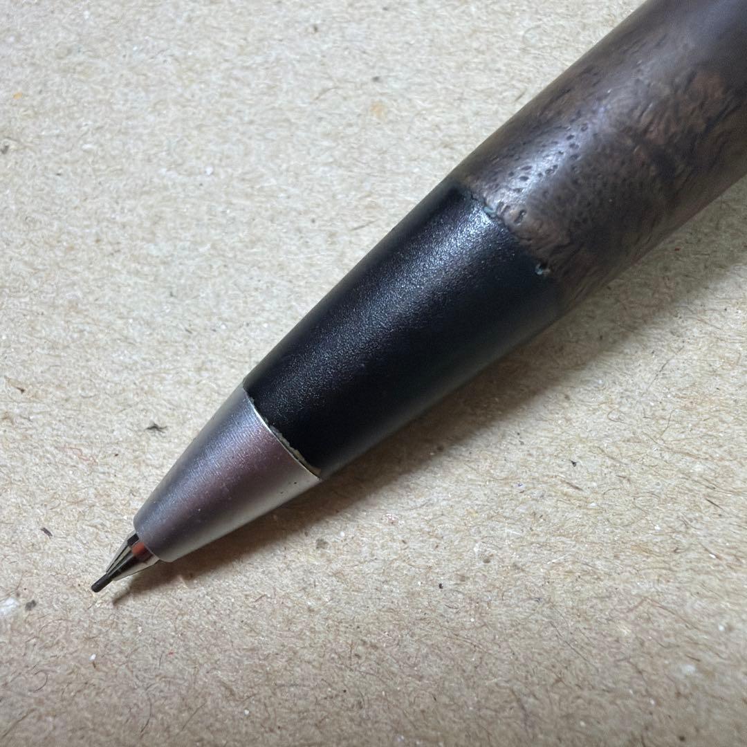 中古品 野原工芸 胡桃 クルミ シャーペン 0.5mm シルバー金具 旧型