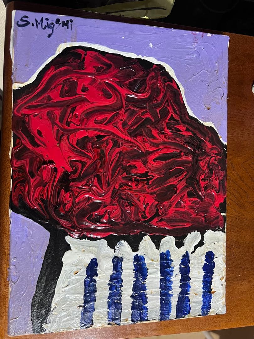 S. Migahi 油彩画 三岸節子の作品 花