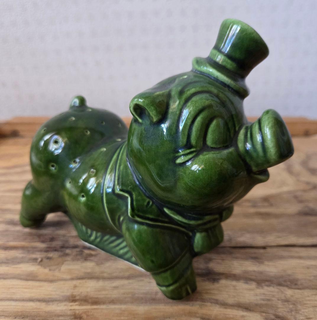 アメリカンヴィンテージ 陶器製 豚型 前菜、パーティー向け 楊子ホルダー