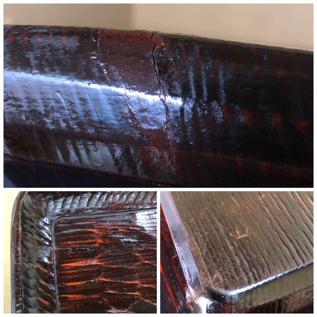 《レ》伝統工芸 讃岐彫 四方膳6客 讃岐膳 盆 刳抜 251201お2