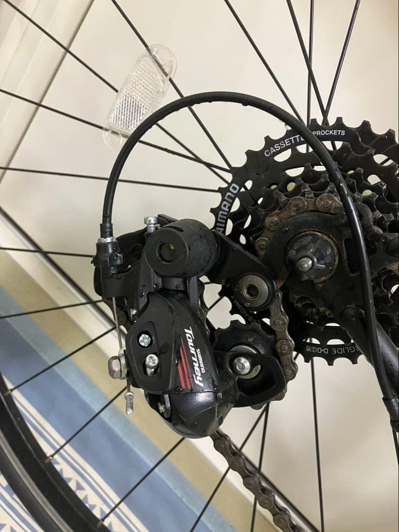 Panasonic 黒 クロモリ ロードバイク 700C