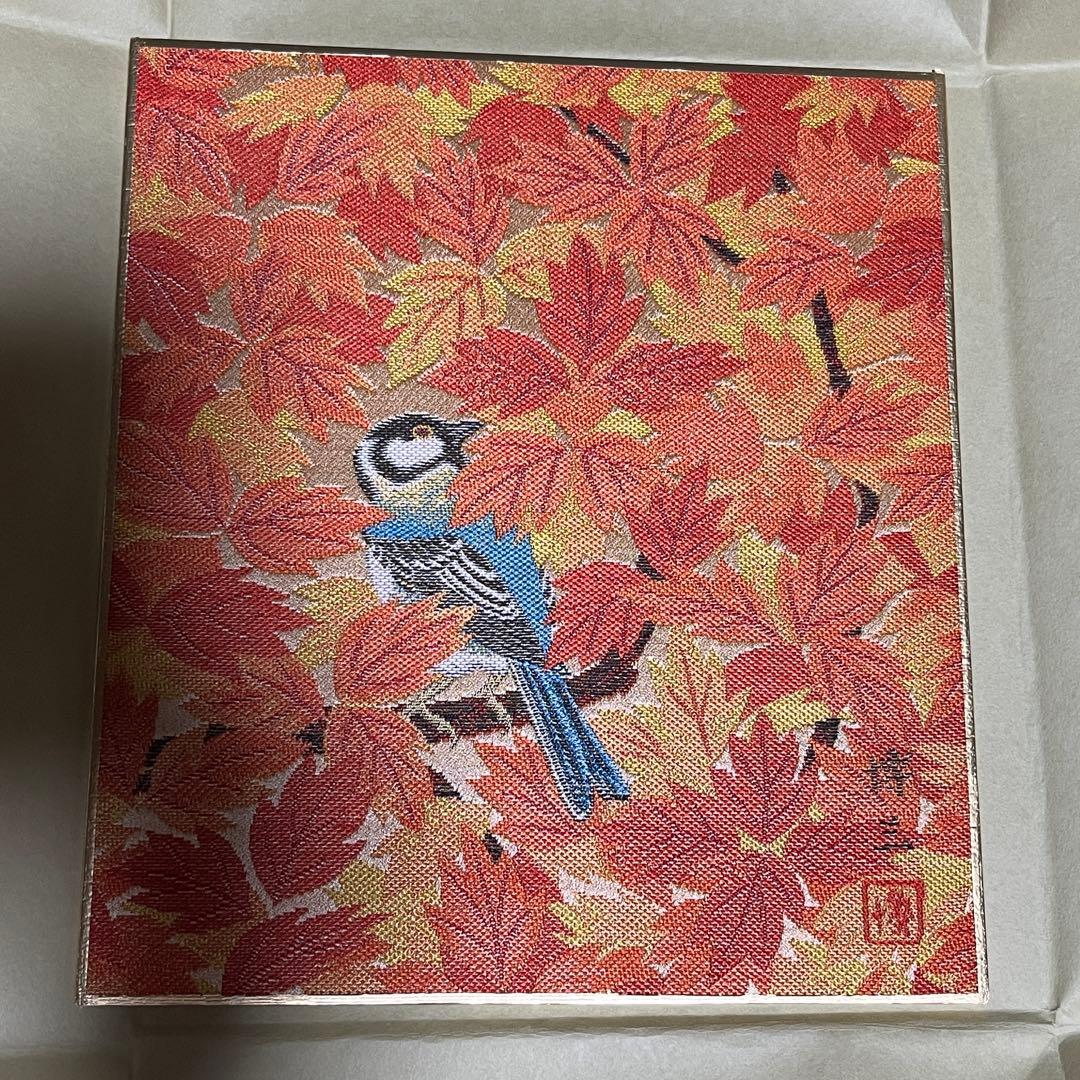 村田博三　西陣綾錦織 　色紙 12枚　「赤富士」「梅」「桃の節句」等