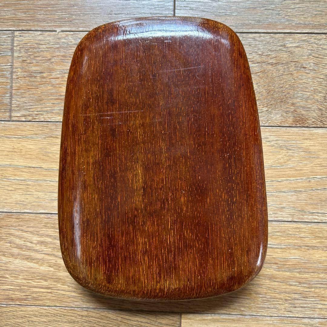 旧蔵コレクション【中国貴重端渓古硯】大き目サイズ四辺細工彫刻梅鶯図　新品未使用