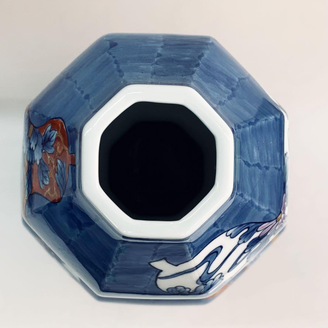 【花瓶1】有田焼　瓢形　瓢絵　12号　崋山万右衛門　共箱