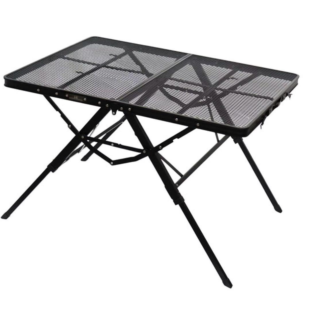 新品 ogawa 3ハイ&ローテーブル タフメッシュII 高さ3段階 耐熱 黒