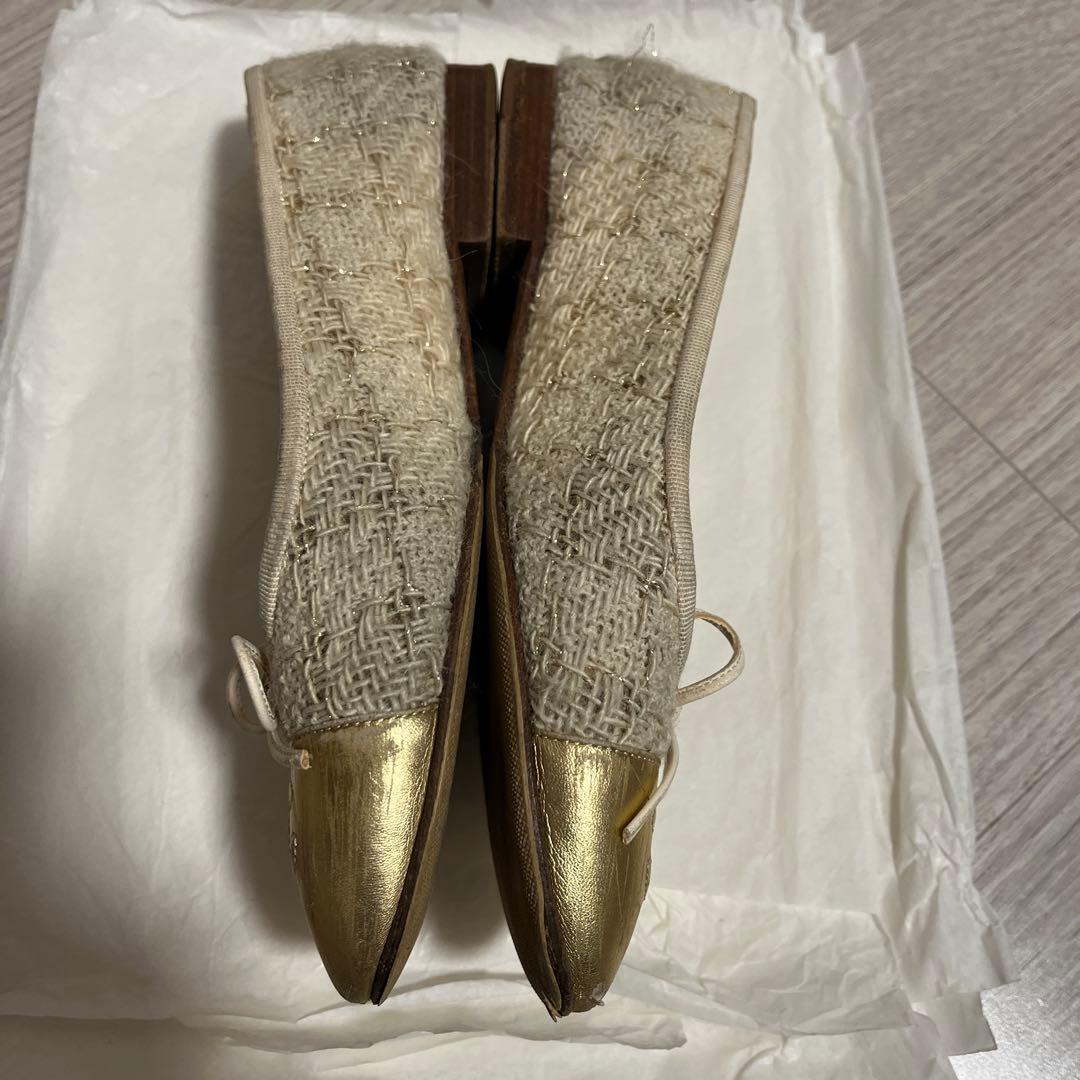 CHANEL シャネル　ツイードバレエシューズ 37サイズ