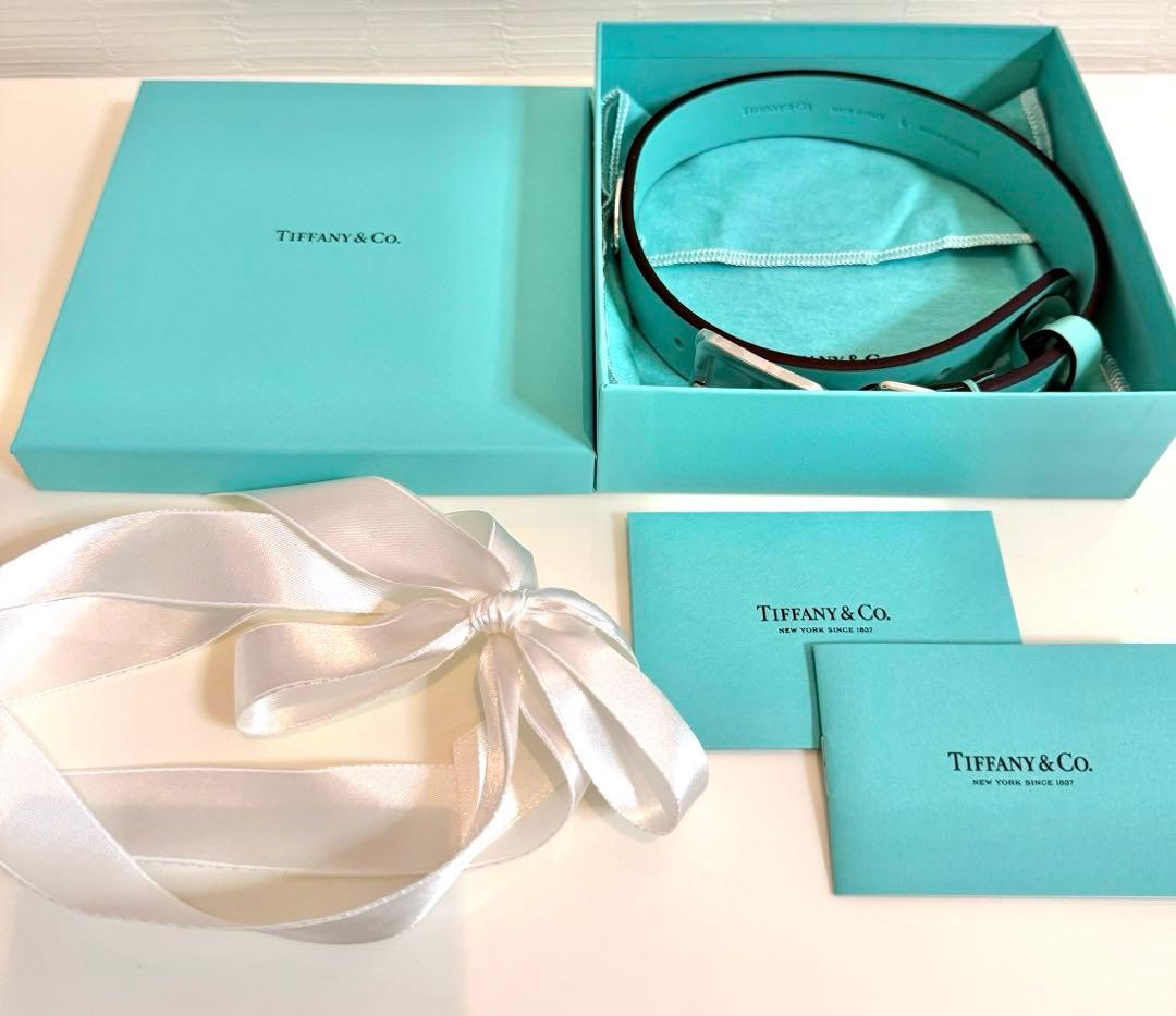 未使用品 Lサイズ⭐️Tiffany ティファニーレザー 犬首輪ドッグカラーペット
