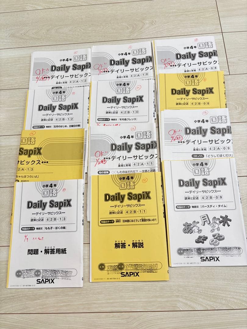 サピックス　4年生　平常、春夏冬講習　テキスト　一年分フルセット 国語