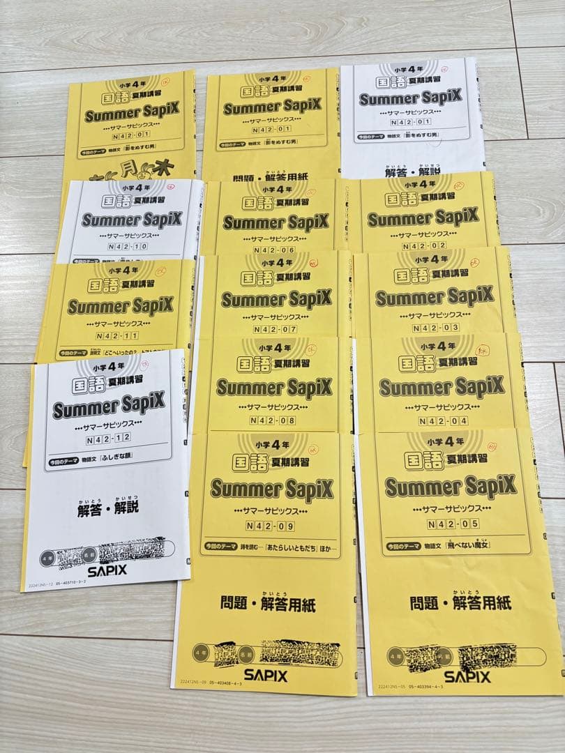 サピックス　4年生　平常、春夏冬講習　テキスト　一年分フルセット 国語