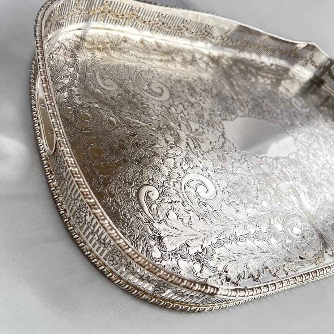 【Viners】 ギャラリートレー 46cm 【シルバープレート】大型