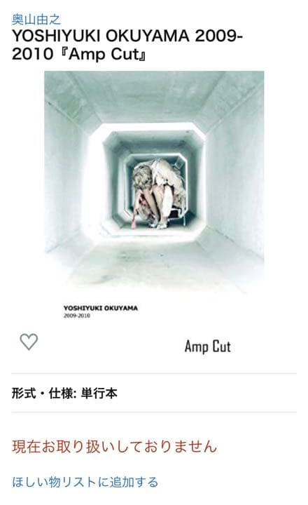 【希少品】奥山由之 初期写真集『Amp Cut』2009-2010