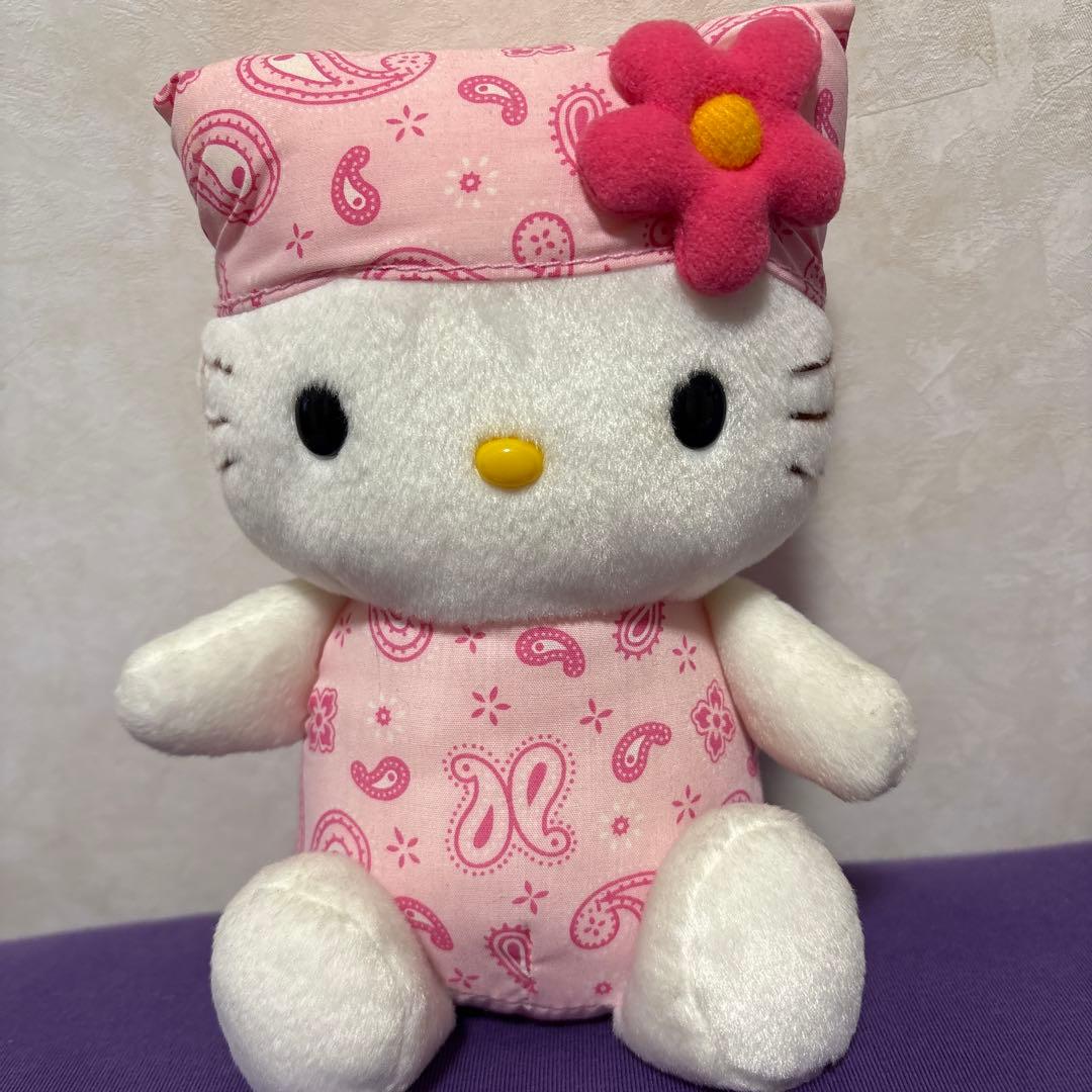 ハローキティ ぬいぐるみ ヒョウ柄 オレンジ