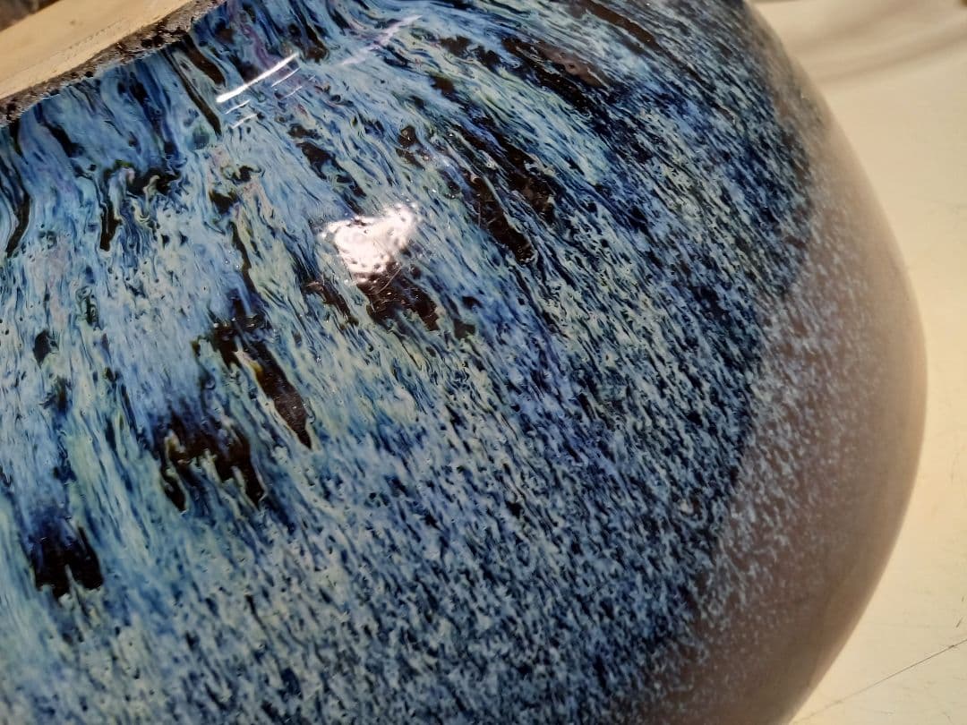 和物　和モダン　釉薬　希少　赤目　天目　陶器　大鉢　メダカ鉢　金魚鉢