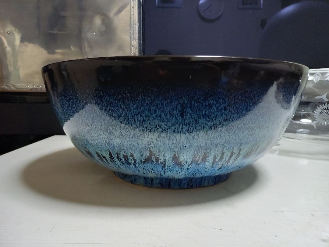 和物　和モダン　釉薬　希少　赤目　天目　陶器　大鉢　メダカ鉢　金魚鉢