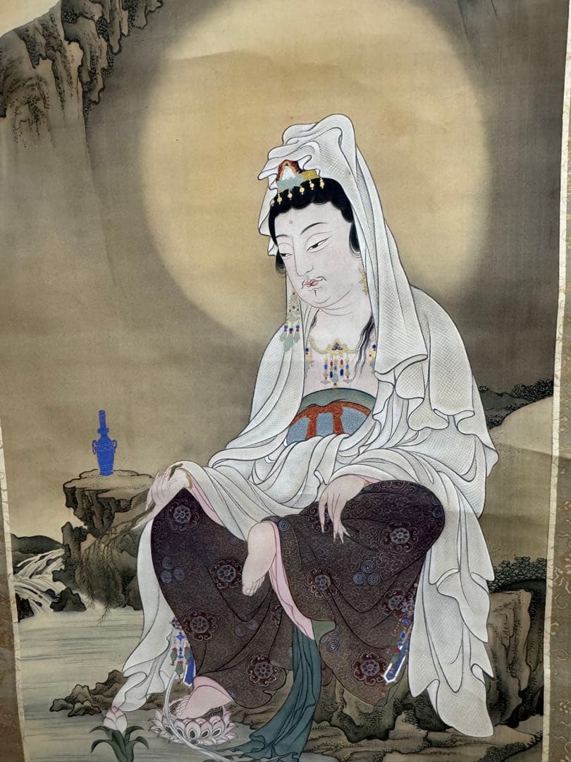 華山銘　絹本　仏画　観音　日本画　古画