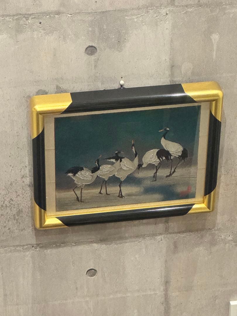 (18) 十二代 藤林徳扇『鶴寿之宴』伝統工芸作家 正絹 シルク 苑寿織匠 美術