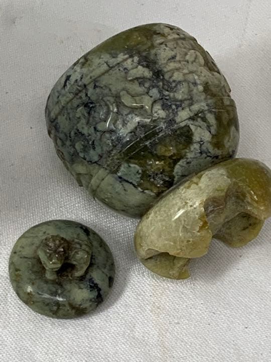 石香炉・小さな石材彫刻・香道具・蓋付き・骨董・蔵出し