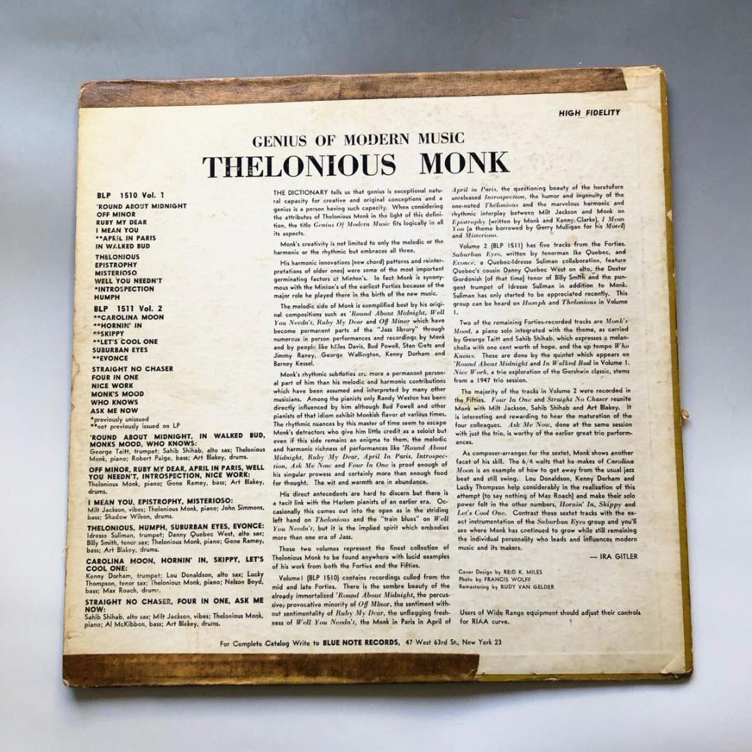 #3927【希少名盤】セロニアス・モンク BLP 1510 LPレコード レア