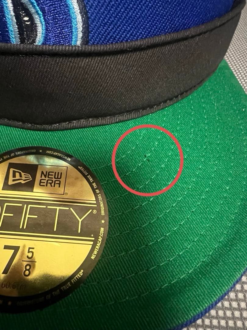 NEWERA5950キャップ Bシンボル ロイヤル インサイドアウト 7 5/8