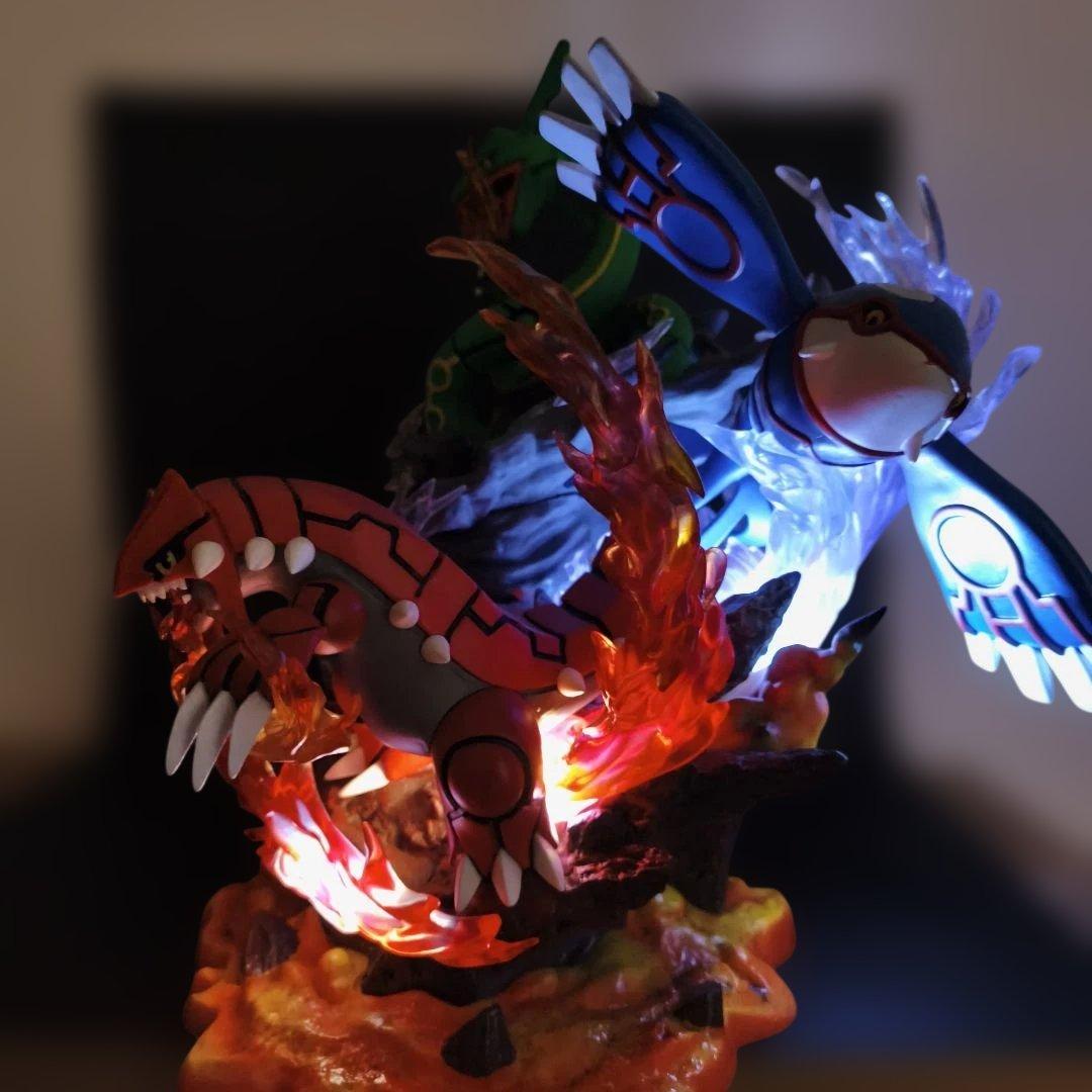 ポケモン フィギュア　カイオーガ グラードン レックウザ　LED付き