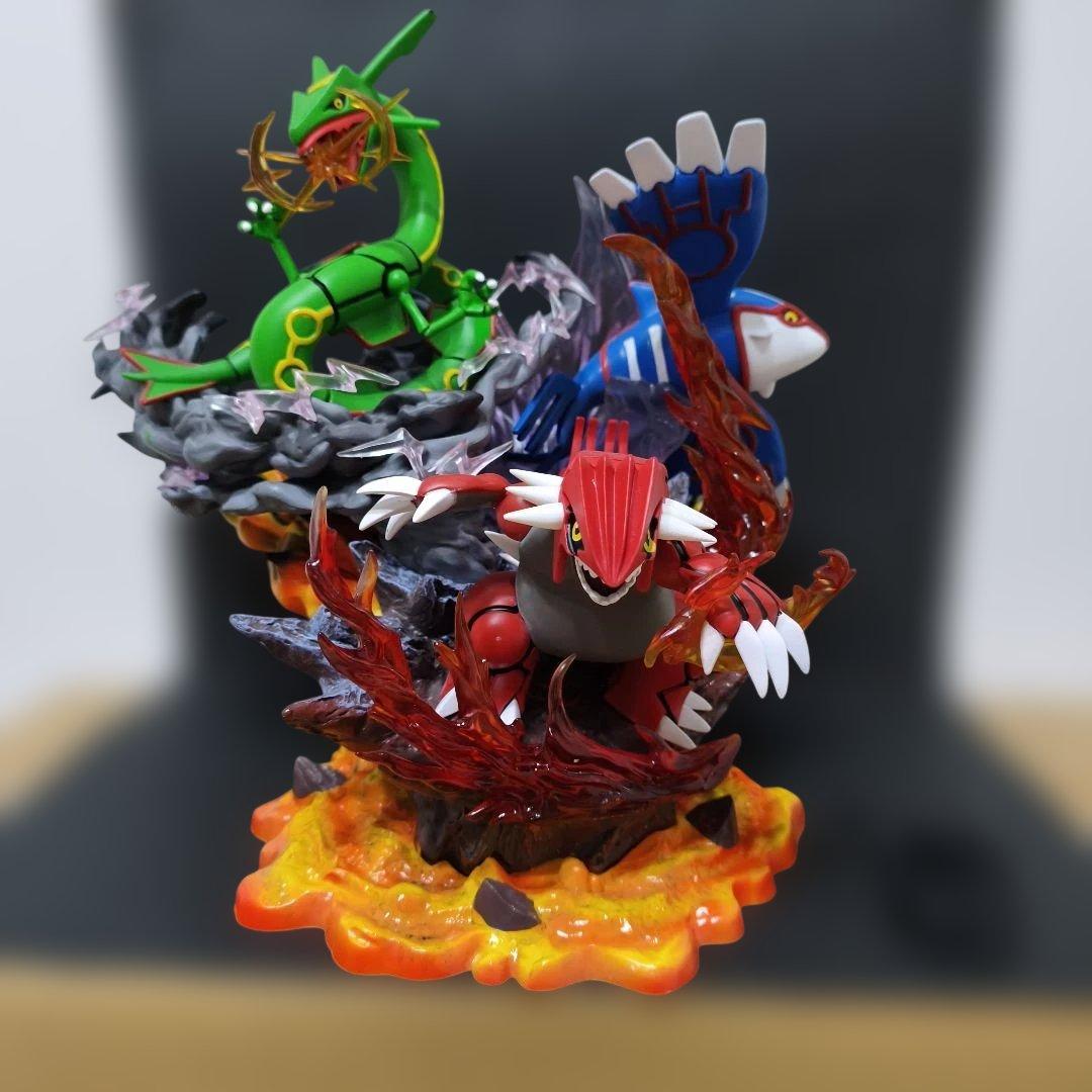 ポケモン フィギュア　カイオーガ グラードン レックウザ　LED付き