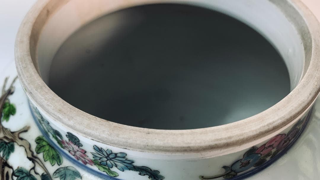 民国前期 景徳鎮 粉彩五彩 将軍罐 大型 有蓋壺／鳳凰・麒麟・花鳥図 約43cm