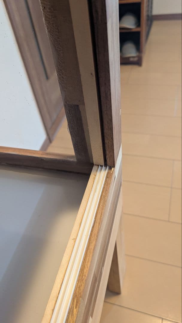 アカシア集成材15ミリ幅90縦45奥行45全面アクリル板仕様 蜜蝋オイル仕上げ！