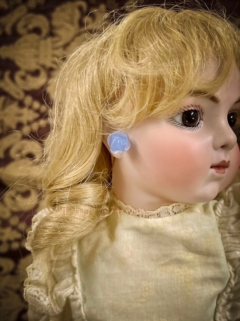 アンティーク★ムラーノガラス青薔薇★ドールピアス イヤリング★フランス イタリア