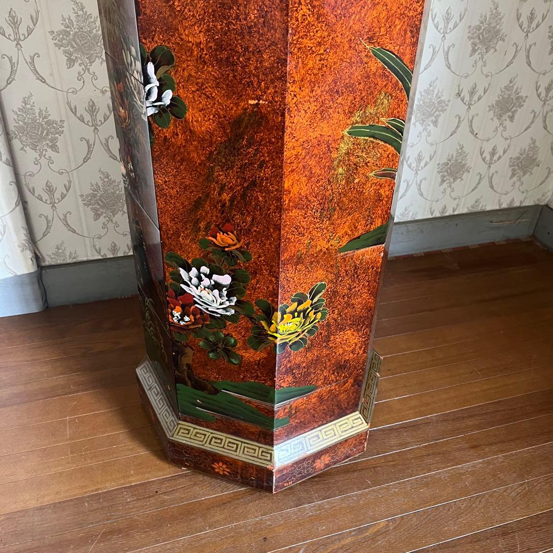 【アンティーク】中国家具 宝石棚 花鳥画 箪笥 チェスト 8杯 飾り棚 古家具