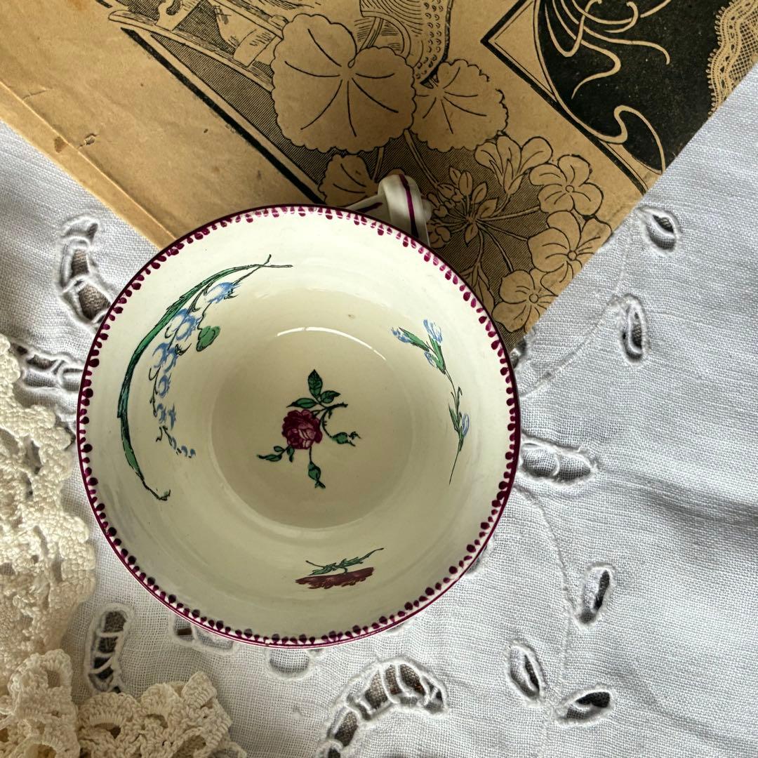 Gien フランス　ピンク　アンティーク　すずらん　ミュゲ　スズラン　多色刷り