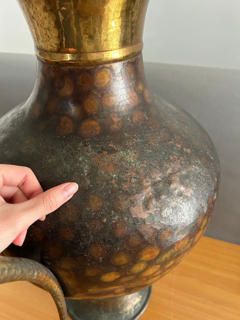 イタリア　アンティーク　真鍮　花瓶　水差し　花器　フラワーベース　壺　ピッチャー