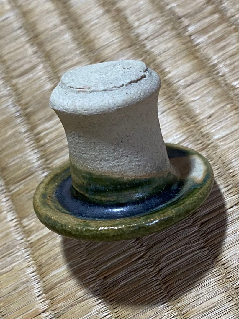 ♦織部焼 江戸時代後期〜 馬の目皿文 平仄 灯り 灯明 灯火器 携帯用灯り骨董品