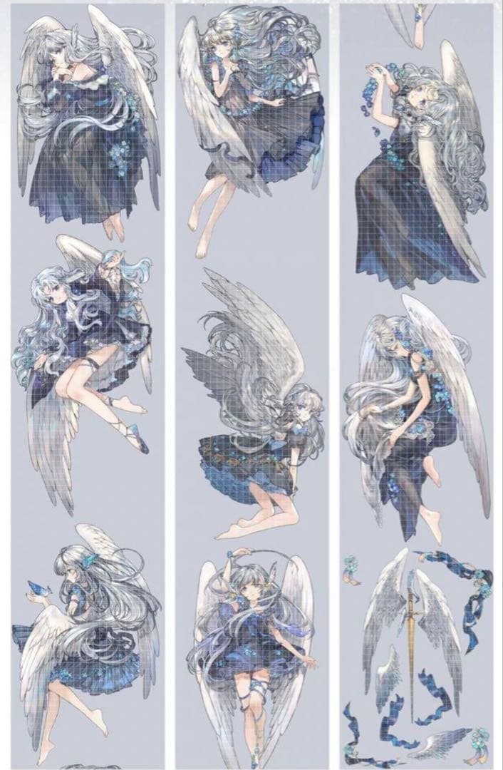 《在庫処分セール》海外　人物　マスキングテープ　墨魚 ホロ　11点