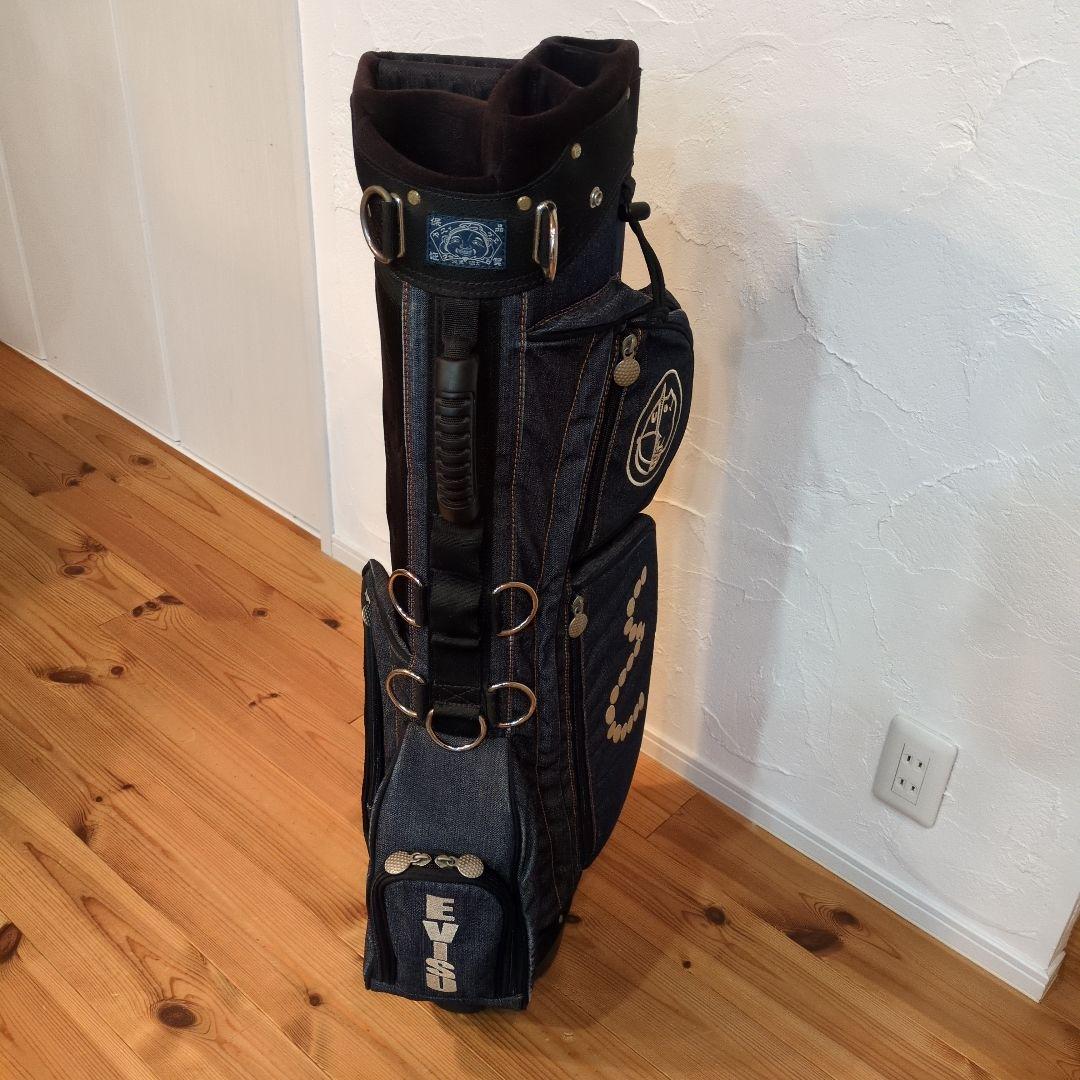 【希少品】エヴィス（EVISU）スタンド式キャディバッグ・デニム生地